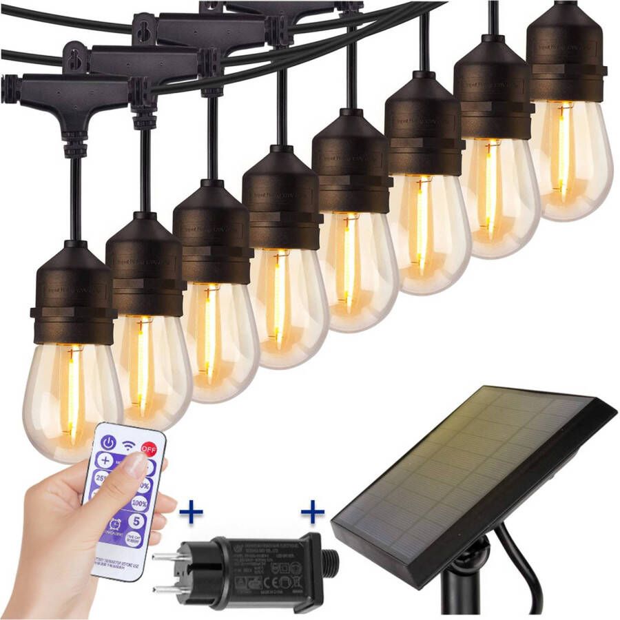Shine Lichtsnoer buiten Lichtslinger op Zonne-energie Solar Led Prikkabel 8 5 Meter Led met Afstandsbediening