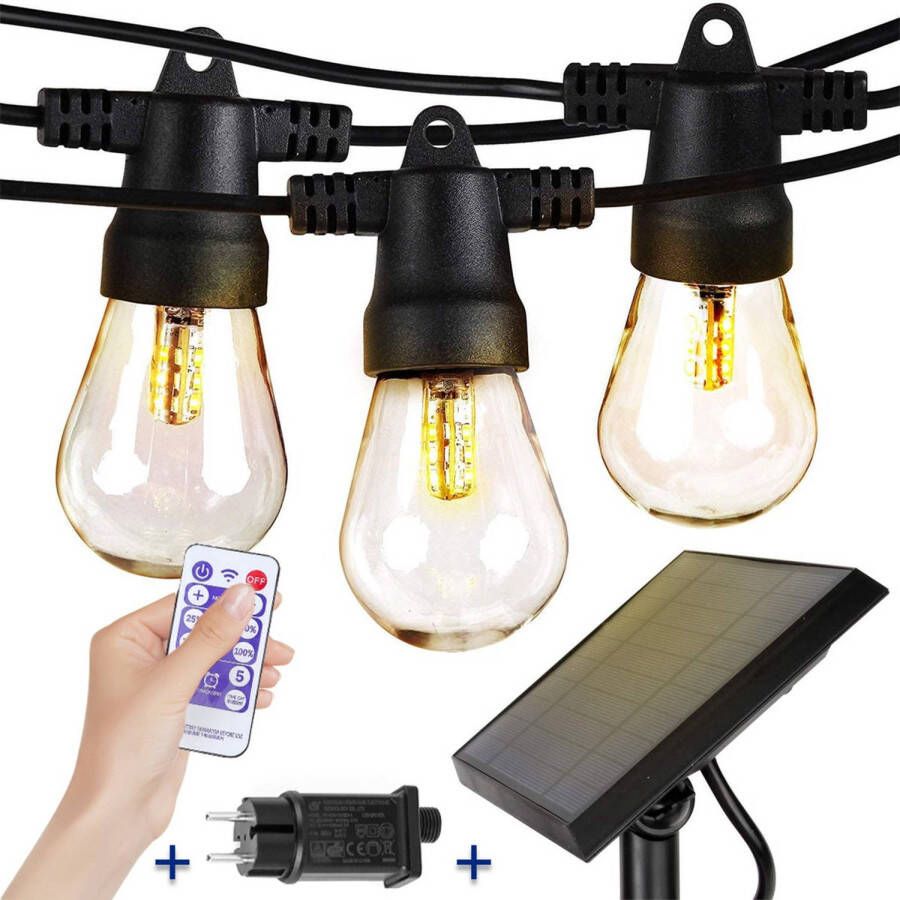 Shine Lichtsnoer buiten Lichtslinger op Zonne-energie Plugin-Led Prikkabel 8 5 Meter Led met Afstandsbediening