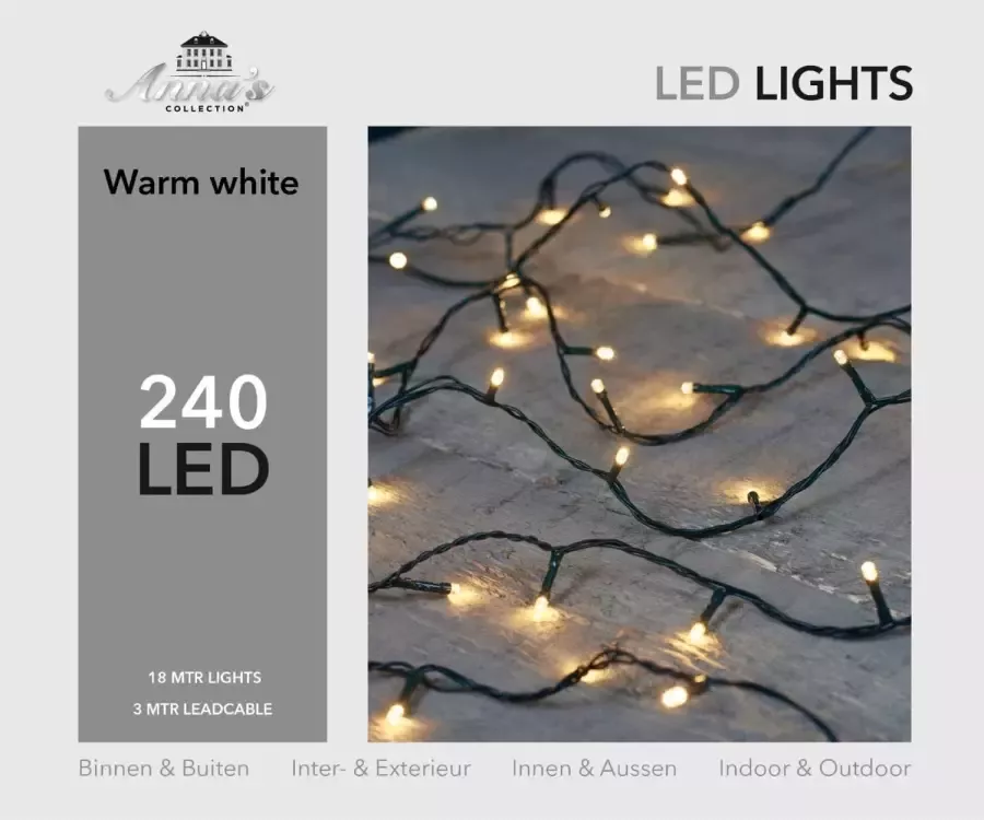 Anna&apos;s Collection 240 kerst LED lampjes warm wit voor buiten Kerstverlichting kerstboom - Foto 2