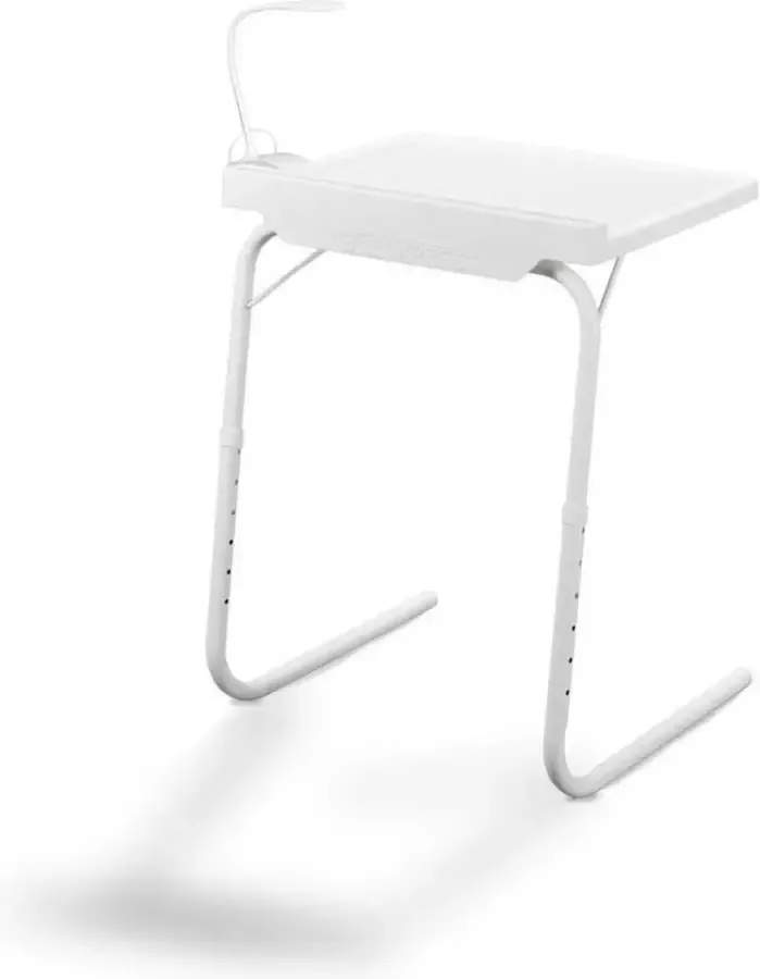 Starlyf Table Express Bijzettafel Laptoptafel Verstelbaar Inklapbaar 3 Hoeken en 6 Hoogtes L-vormig Ontwerp 18 Posities Wit