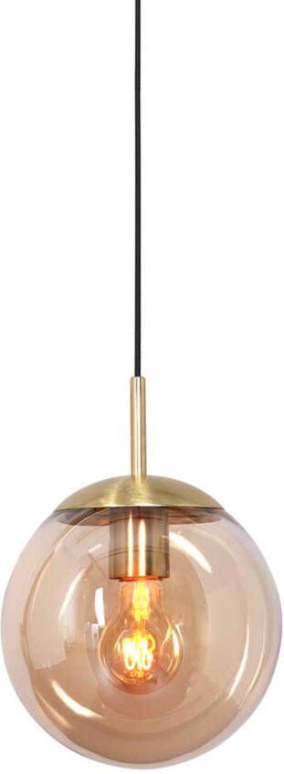 Steinhauer Bollique hanglamp In hoogte verstelbaar E27 (grote fitting) [amberkleurig] en messing en zwart - Foto 1