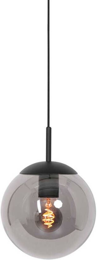 Steinhauer Bollique hanglamp In hoogte verstelbaar E27 (grote fitting) smokeglas en zwart