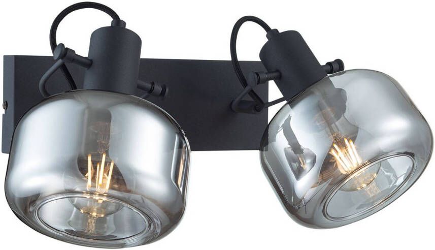 Steinhauer Glaslic wandlamp -- smokeglas en zwart - Foto 1
