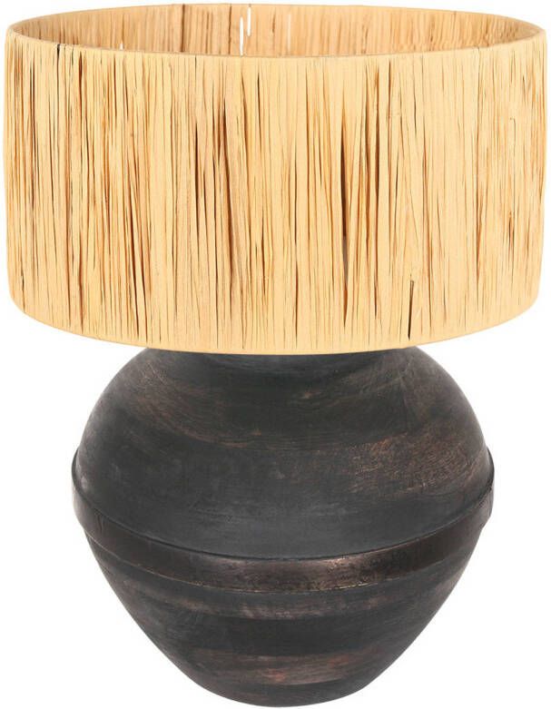 Steinhauer Lyons tafellamp ø 40 cm E27 (grote fitting) naturel en zwart
