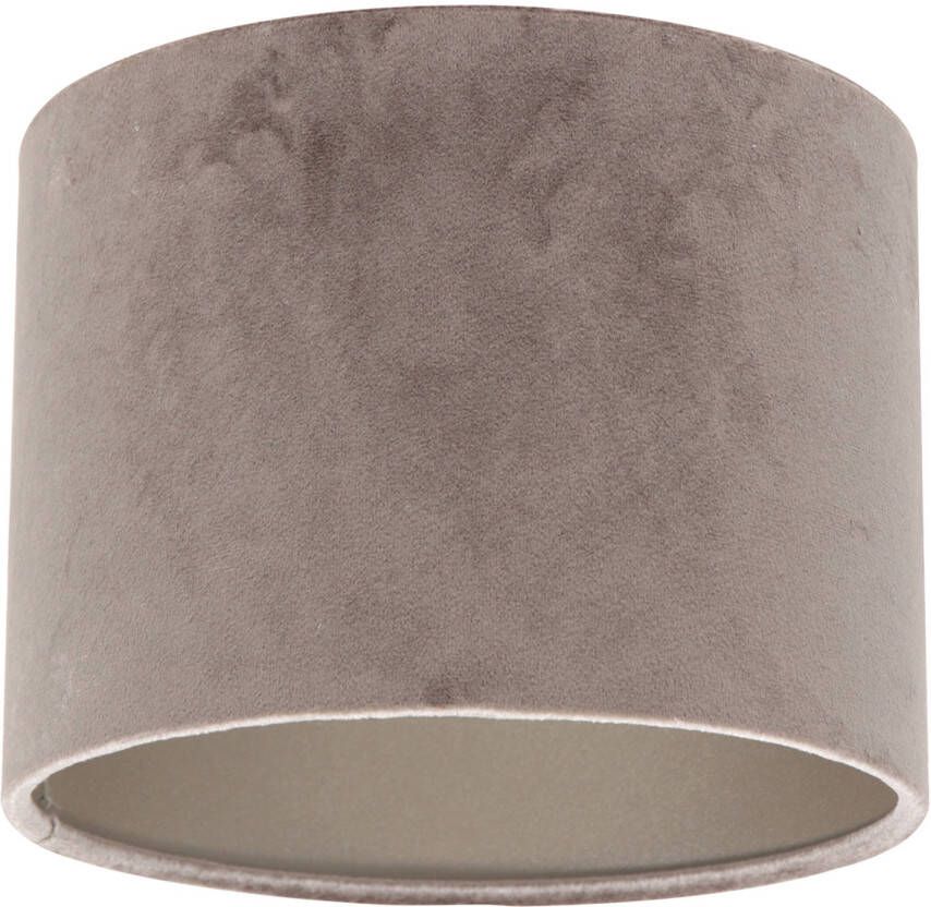 Steinhauer Prestige Chic lampenkap warm grijs velvet 15 cm hoog - Foto 1