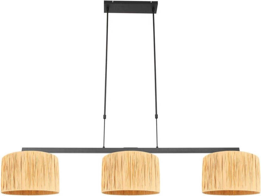 Steinhauer Stang hanglamp In hoogte verstelbaar E27 (grote fitting) naturel en zwart