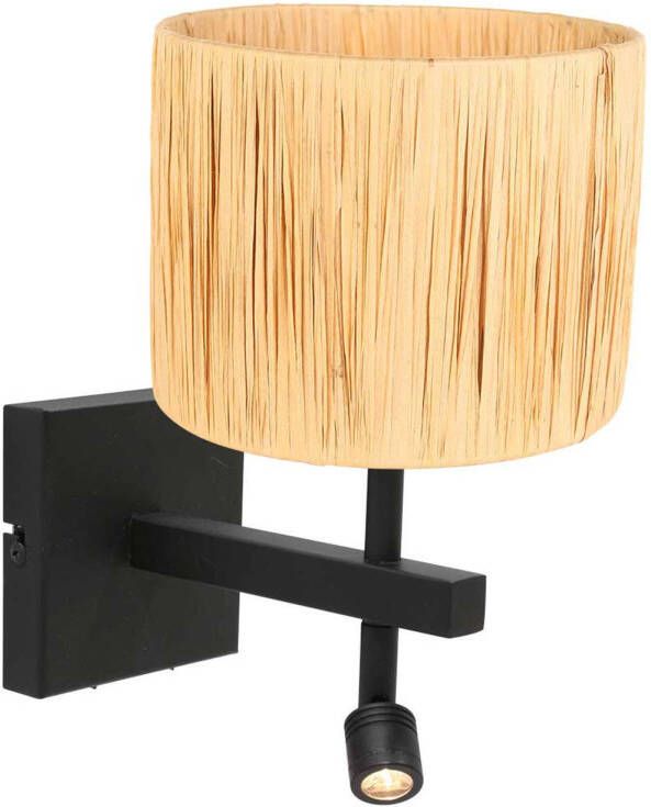 Steinhauer Stang wandlamp Draai- en of kantelbaar LED + E27 naturel en zwart - Foto 1