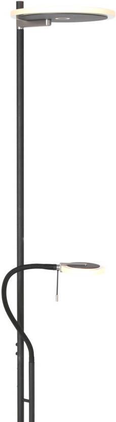 Steinhauer Turound staande lamp uplight zwart met transparant glas