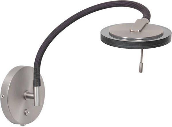 Steinhauer Turound wandlamp ø 12 cm Ingebouwd (LED) staal en transparant en zwart