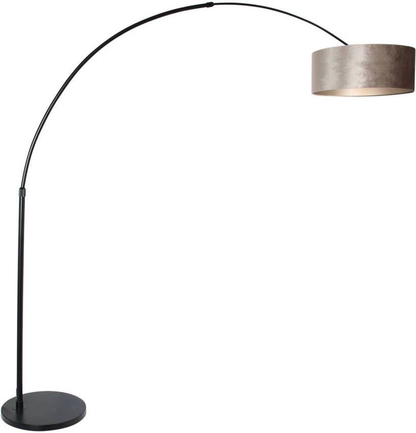 Steinhauer Sparkled booglamp zwart met zilveren lampenkap verstelbaar
