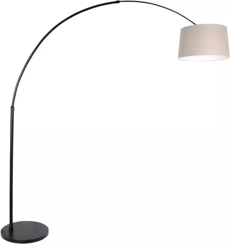 Steinhauer Vloerlamp Sparkled light 9830 zwart kap grof linnen grijs