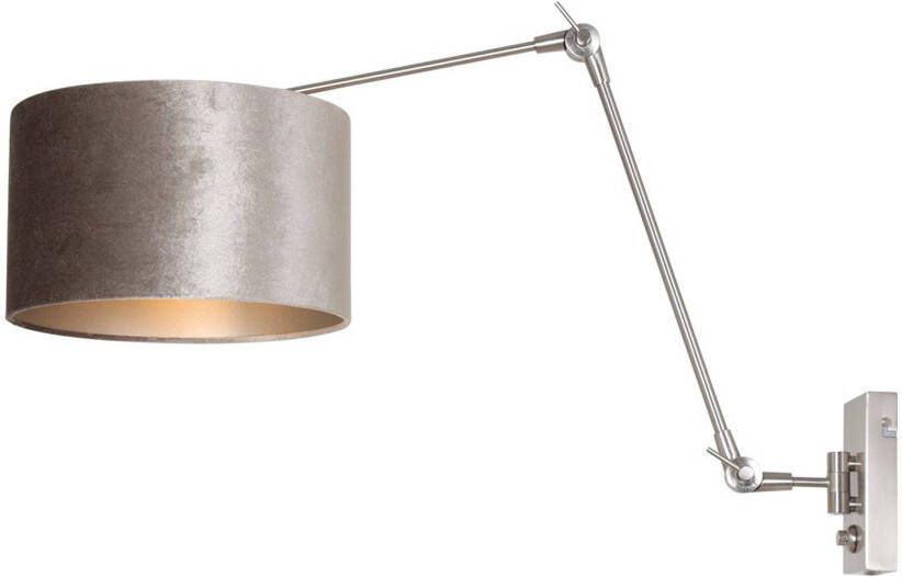 Steinhauer Prestige Chic wandlamp staal en zilver dimmer op product
