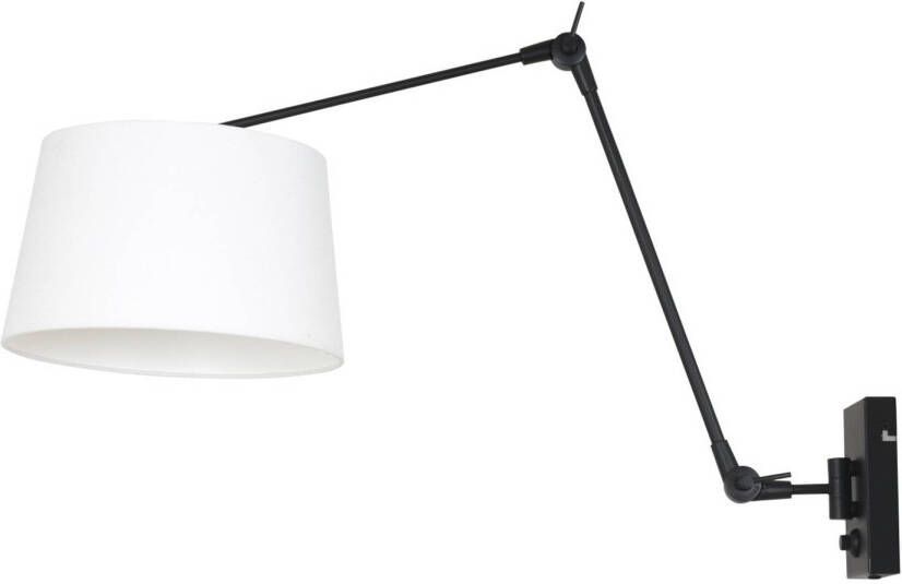 Steinhauer Prestige Chic wandlamp zwart en wit linnen kap ?30 cm E27