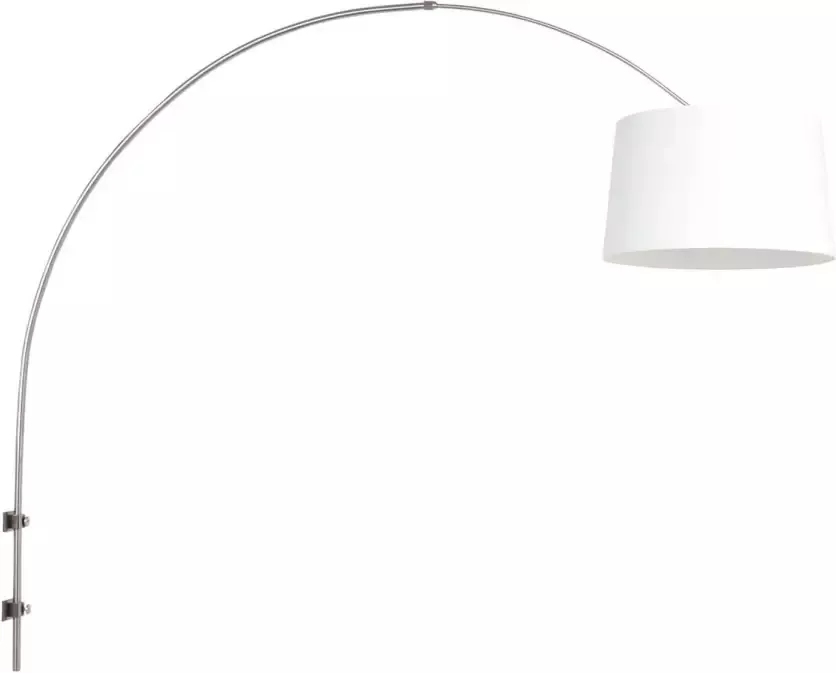 Steinhauer Sparkled Light wandlamp staal grof linnen witte lampenkap - Foto 2