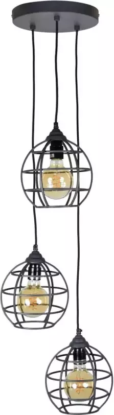 Stoer ingericht Urban Interiors Hanglamp Globe 3-Lichts Zwart