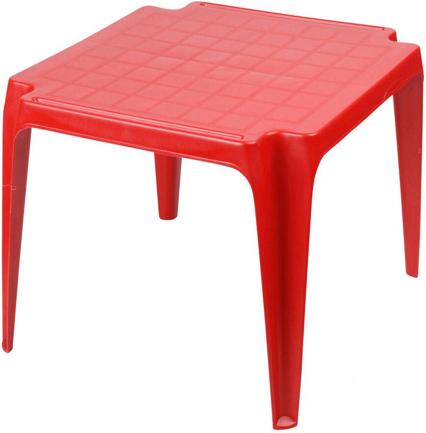 Sunnydays Kindertafel rood kunststof buiten binnen L56 x B51 x H44 cm Bijzettafels