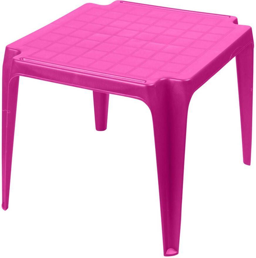 Sunnydays Kindertafel roze kunststof buiten binnen L56 x B51 x H44 cm Bijzettafels