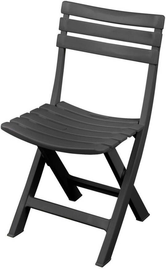 Sunnydays Klapstoel voor buiten binnen donkergrijs 41 x 79 cm stevig kunststof Bijzet stoelen Klapstoelen - Foto 1