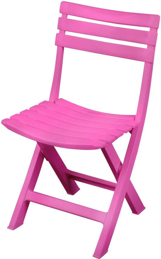 Sunnydays Klapstoel voor buiten binnen roze 41 x 79 cm stevig kunststof Bijzet stoelen Klapstoelen