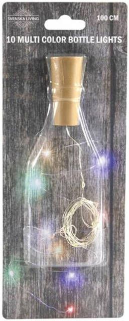 Svenska Living Flessenstop kurk 10 lamps multikleur