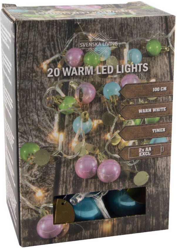 Svenska Living kerstballen lichtsnoer kerstverlichting 120 cm Lichtsnoeren