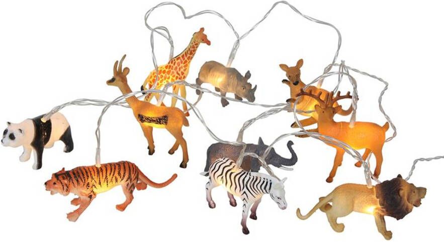 Svenska Living Lichtsnoer safari dieren 170 cm batterij 10 leds Lichtsnoeren