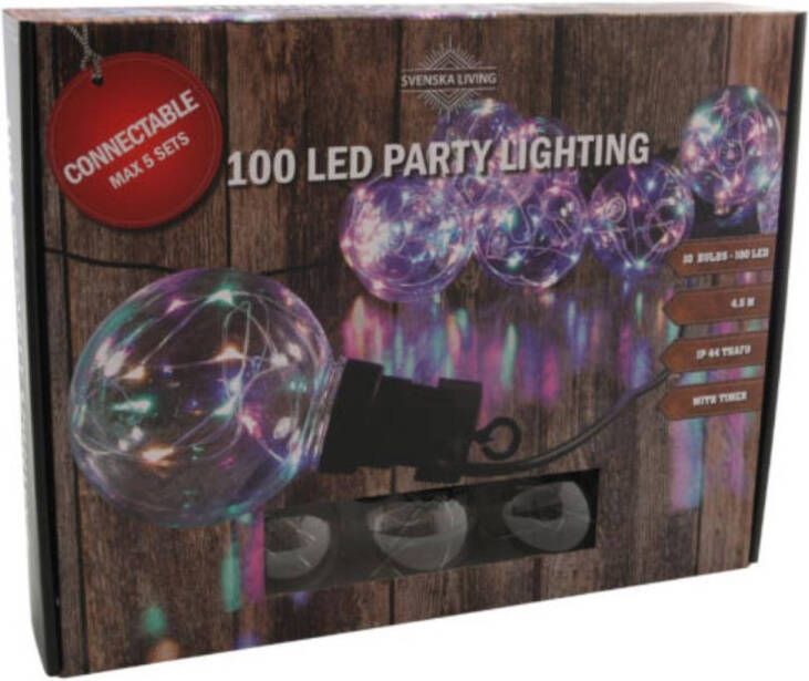 Svenska Living Partylight x10 bol multikleur ip44 timer