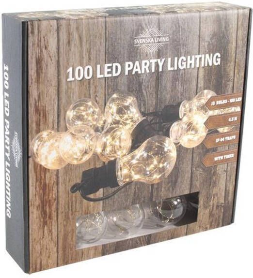 Svenska Living Partylights 10x 100warmLED ip44 + timer