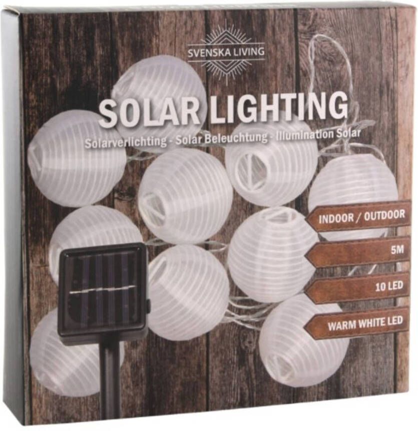 Svenska Living Solarverlichting lampion 10 lamps wit