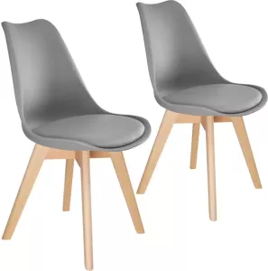Tectake 2 Eetkamerstoelen Friederike Grijs 403812
