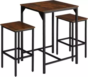 Tectake Bartafelset Inverness Industrieel Donkerbruin 404362