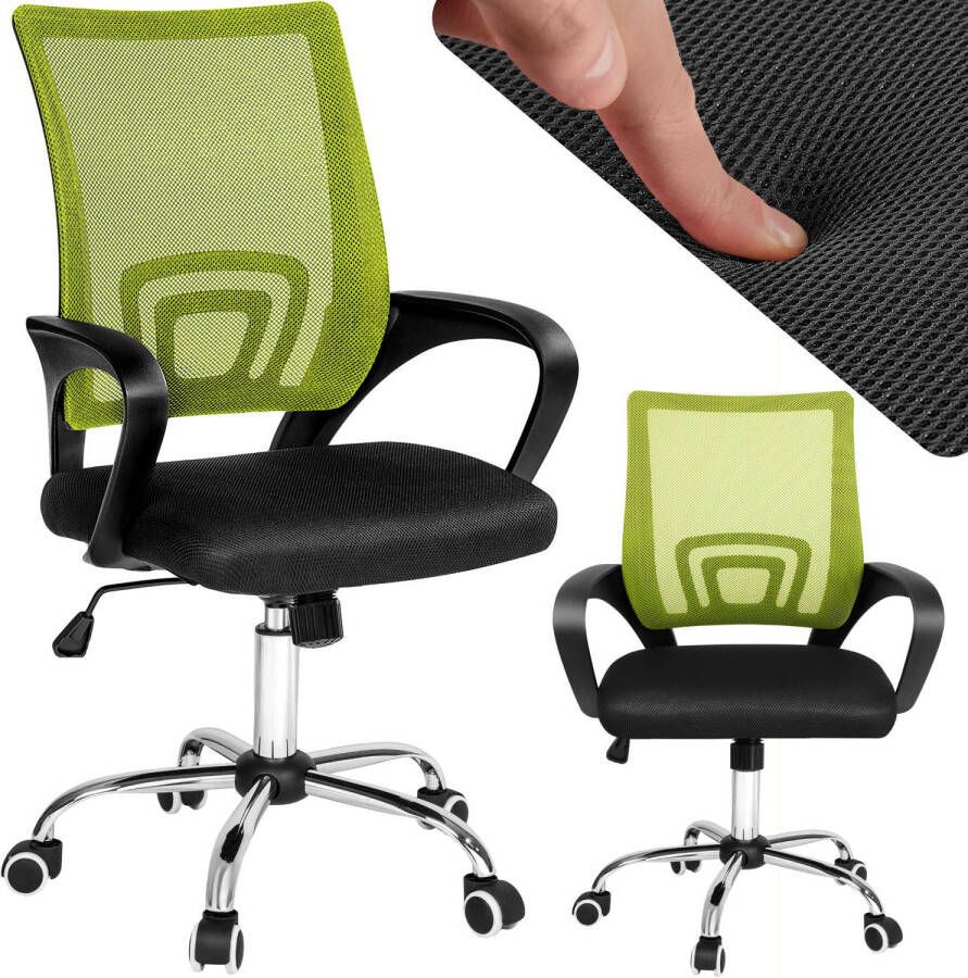 Tectake bureaustoel burostoel kantoor design zwart groen 401790