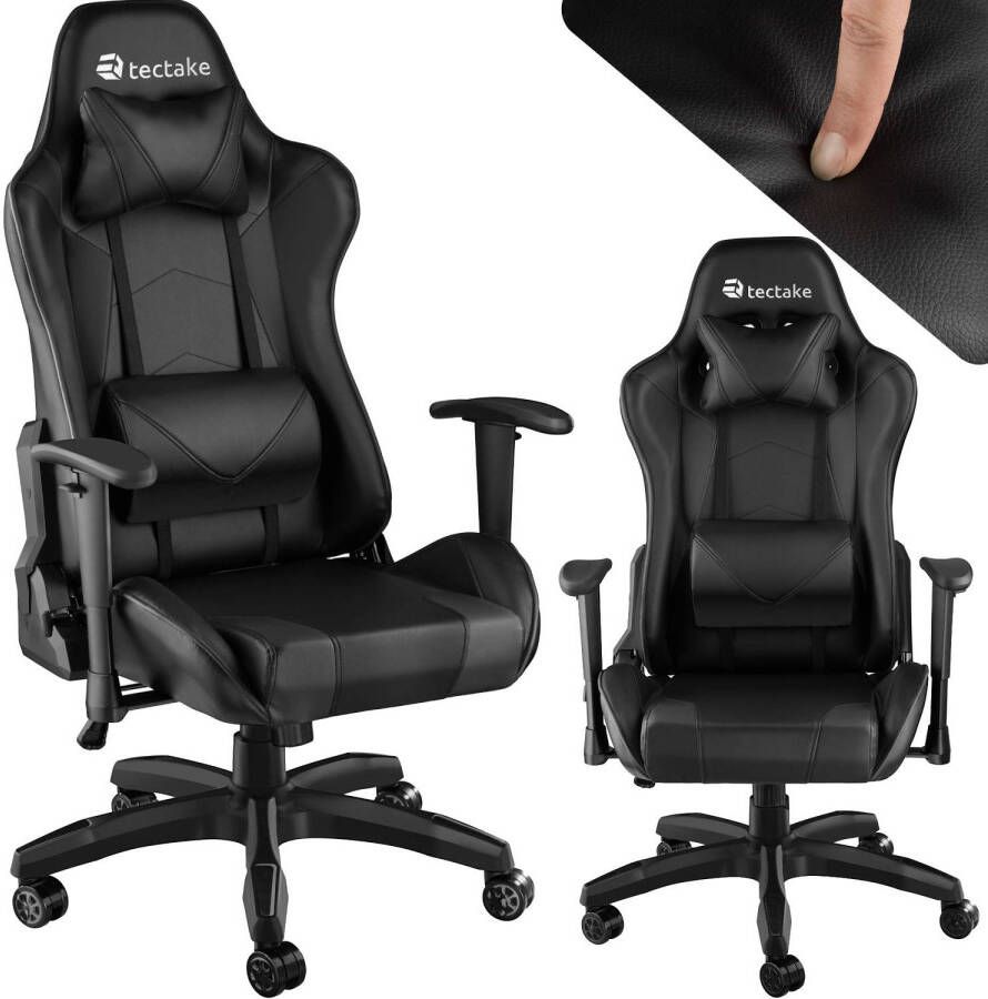 Tectake Bureaustoel Twink Gamestoel Gaming chair zwart 403209 - Foto 1