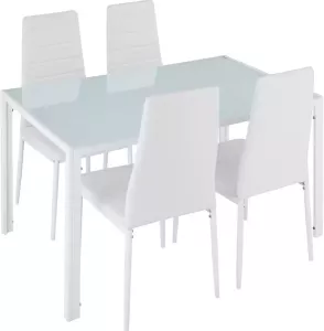Tectake Eettafelset Berlin tafel en 4 stoelen