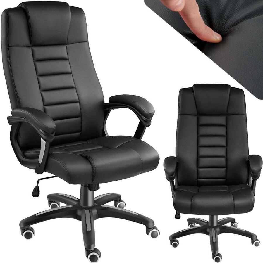 Tectake Luxe design Bureaustoel kantoorstoel directiestoel Zwart 400585