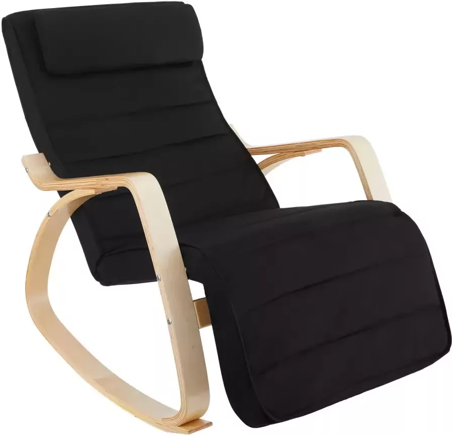 Tectake Schommelstoel Onda fauteuil zwart 403528
