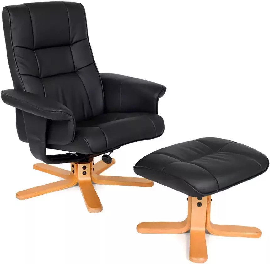 Tectake TV fauteuil relax stoel relaxstoel met kruk 401058