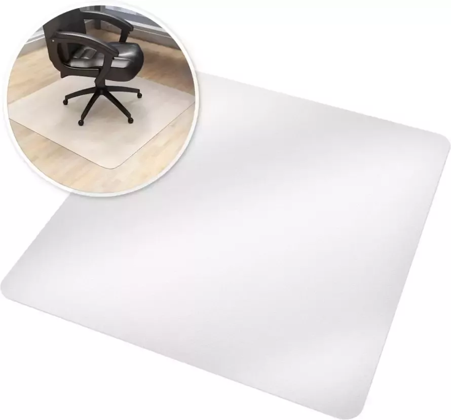 Tectake Vloerbeschermende mat 90 x 90 cm wit voor bureaustoelen 401693