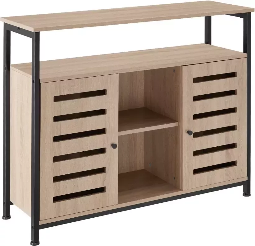 Tectake Wandkast Warrington 100x37x82cm industrieel donkerbruin
