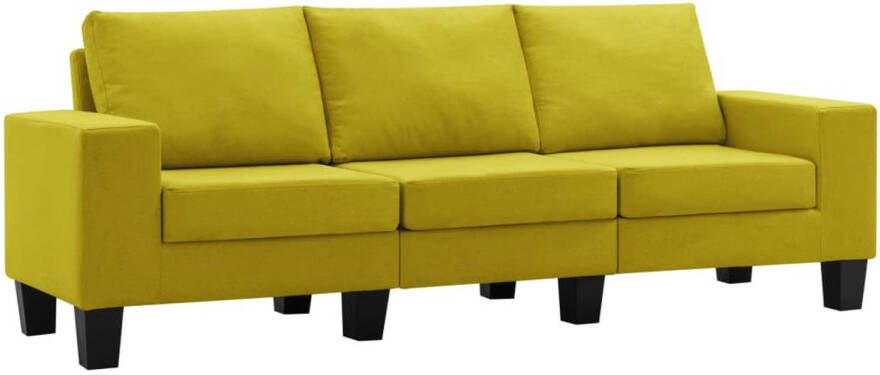 The Living Store 3-zitsbank geel 198.5 x 70 x 75 cm slijtvaste stof eenvoudige montage