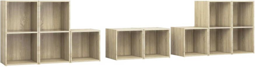 The Living Store TV-meubelset Sonoma Eiken Hifi-kastenset 4x 37 x 35 x 37 cm 4x 72 x 35 x 36.5 cm