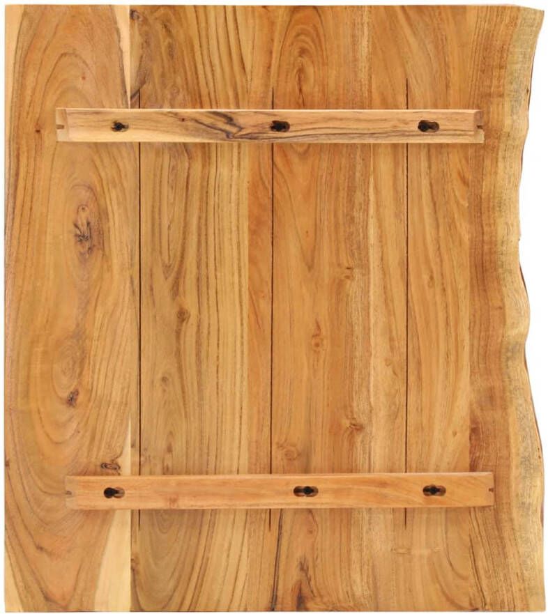 The Living Store Acaciahouten wastafelblad 80 x 55 cm met natuurlijke houten rand Wastafelblad Acacia Hout Badkamermeubel Badkamerdecoratie Design Wastafel