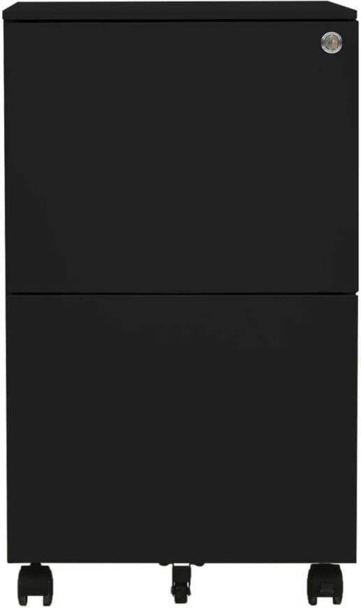 The Living Store Ladeblok verrijdbaar 39x45x67 cm staal zwart Kast - Foto 1