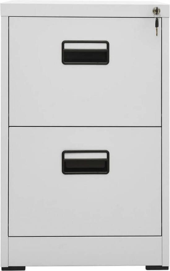 The Living Store Archiefkast Staal 46 x 62 x 72.5 cm 2 lades Met slot