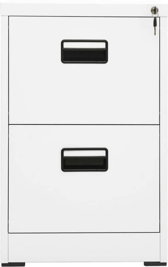 The Living Store Archiefkast Staal 46 x 62 x 72.5 cm 2 lades Slot