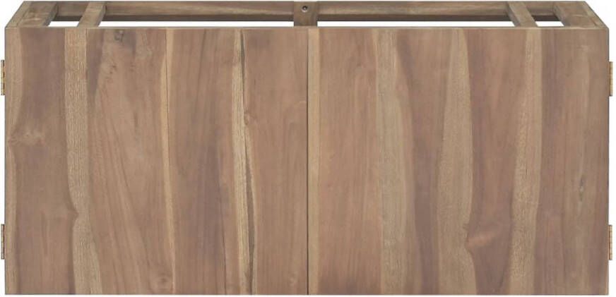 The Living Store Badkamerwandkast Massief teakhout 90 x 39 x 40 cm Wandgemonteerd Montage vereist Badkamerkast Teakwood Wandmontage Badkamermeubel Opbergkast
