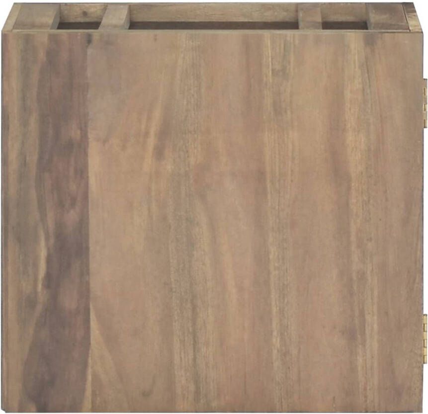 The Living Store Badkamerwandkast Massief Teakhout 45 x 30 x 40 cm Wandgemonteerde functie Badkamerkast Teakwood Badkameropbergruimte Wandmontage Vintage Meubels