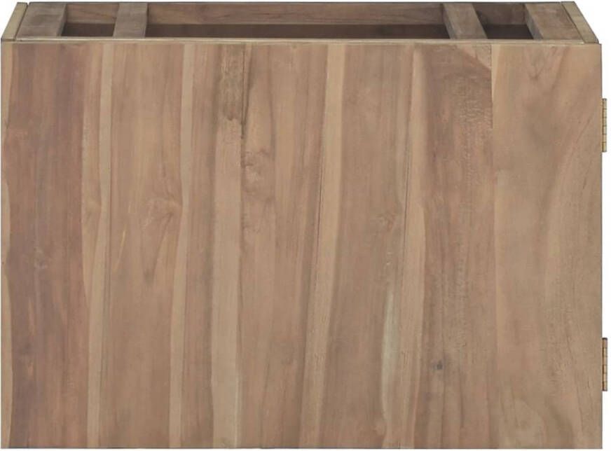 The Living Store Badkamerwandkast Massief teakhout 60 x 39 x 40 cm Wandgemonteerd Badkamerkast Teak Wandmontage Opbergkast Badkamermeubel
