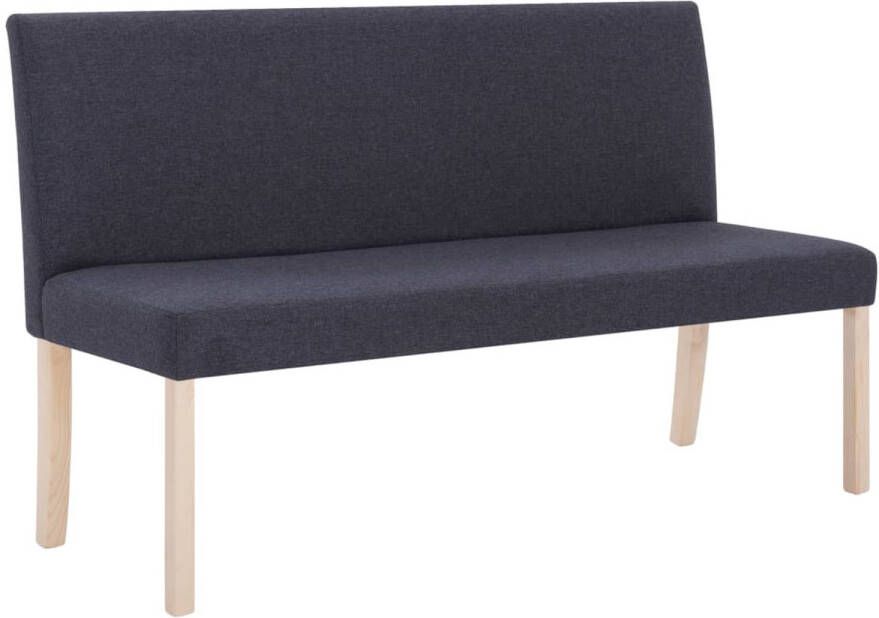 The Living Store Bank Klassieke uitstraling Massief grenenhouten frame Donkergrijs naturel 139.5 x 54 x 85.5 cm Polyester Klassieke Bank Houten Bank Donkergrijs Bank Stoffen Bank Salontafel