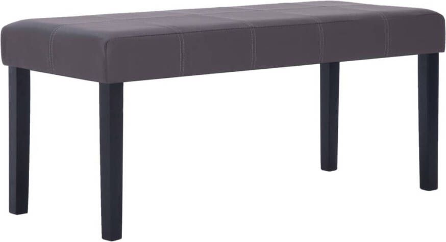 The Living Store Bank Kunstleer 106 x 43 x 46 cm Grijs Duurzaam houten frame Kunstleder Bank Grijze Bank Salonbank Opbergbank Entreebank